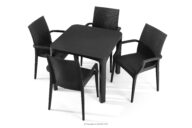 Stół i krzesła na balkon polipropylen antracytowy