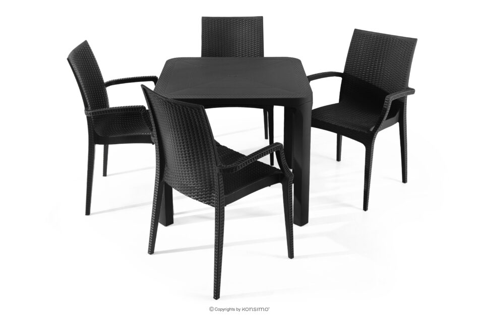 LEOPSI Stół i krzesła na balkon polipropylen antracytowy antracytowy - zdjęcie 2