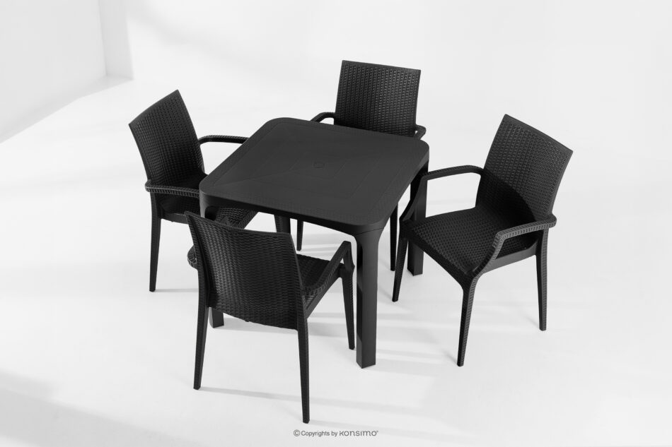 LEOPSI Stół i krzesła na balkon polipropylen antracytowy antracytowy - zdjęcie 26