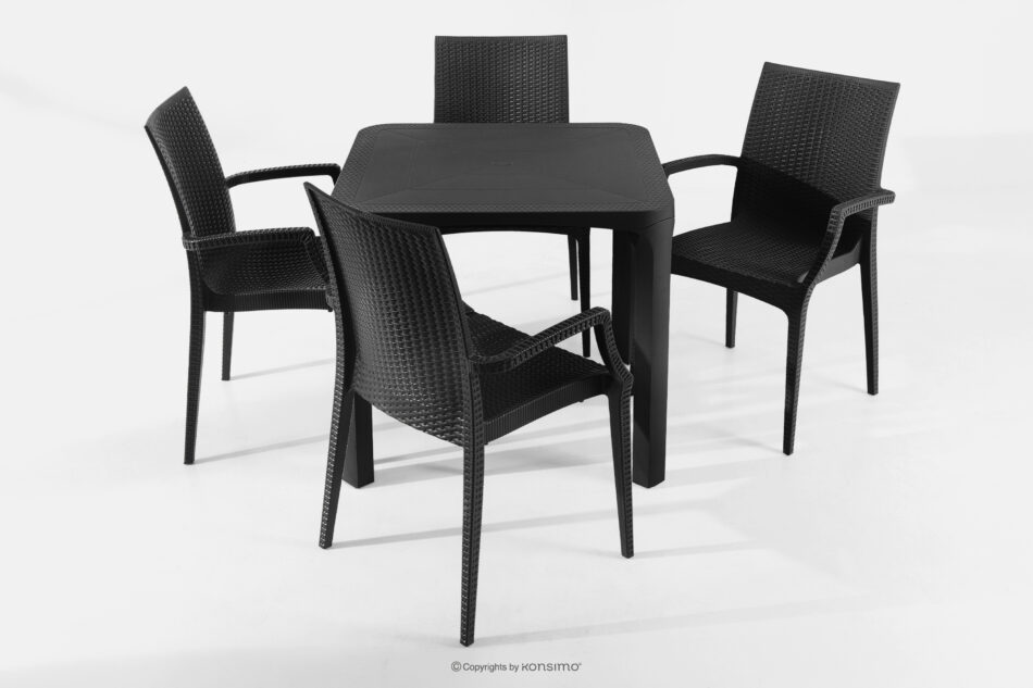 LEOPSI Stół i krzesła na balkon polipropylen antracytowy antracytowy - zdjęcie 27