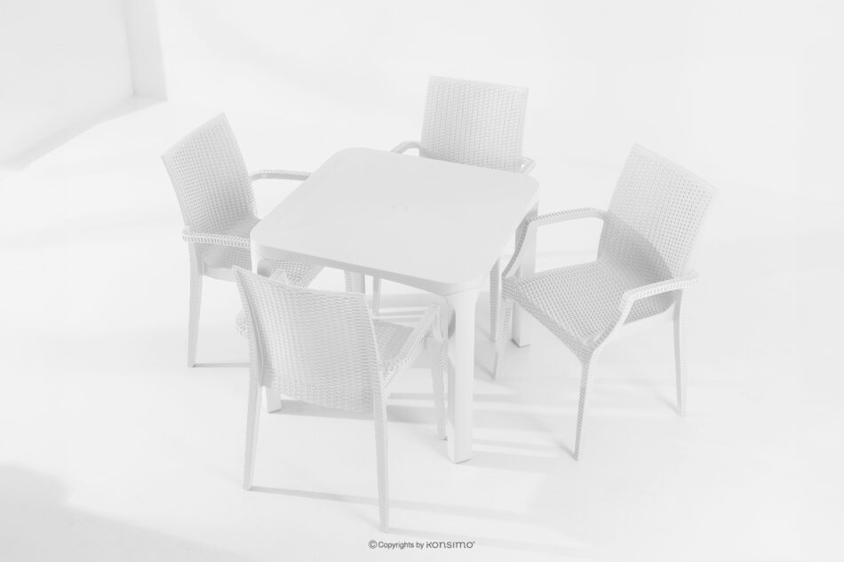 LEOPSI Stół i krzesła na taras polipropylen biały biały - zdjęcie 26