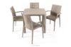 LEOPSI Stół i krzesła na ogród polipropylen beżowy beżowy - zdjęcie 3