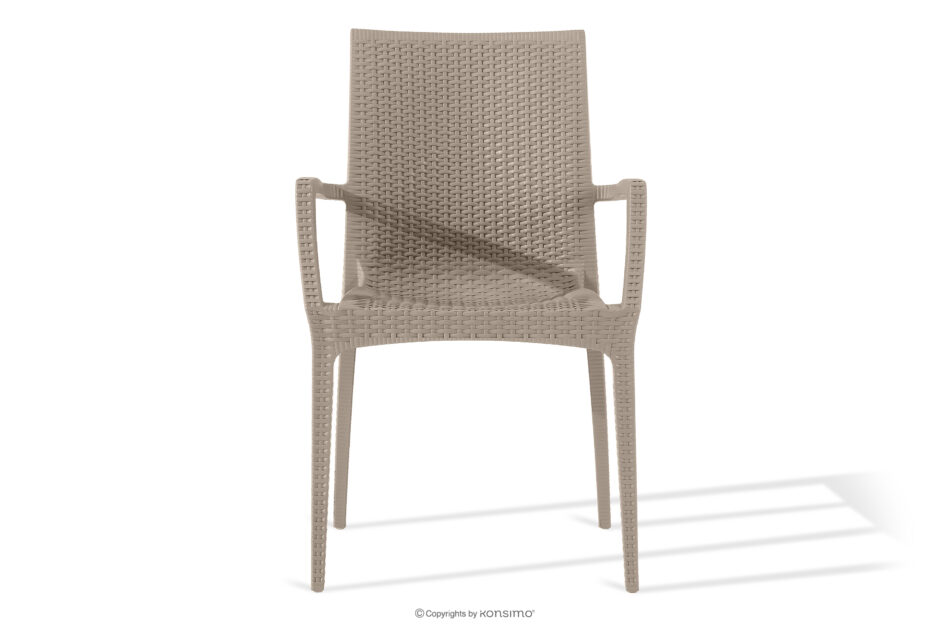 LEOPSI Stół i krzesła na ogród polipropylen beżowy beżowy - zdjęcie 3