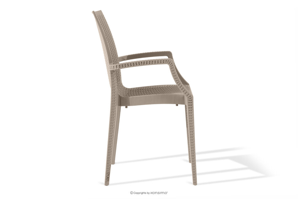 LEOPSI Stół i krzesła na ogród polipropylen beżowy beżowy - zdjęcie 5