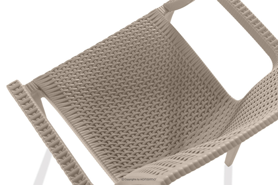 LEOPSI Stół i krzesła na ogród polipropylen beżowy beżowy - zdjęcie 7