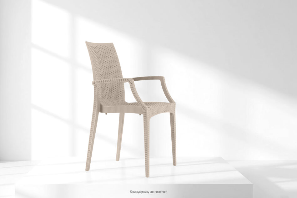 LEOPSI Stół i krzesła na ogród polipropylen beżowy beżowy - zdjęcie 28