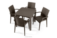 Stół i krzesła na ogród polipropylen brązowy