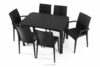 Stół i krzesła 6 szt. polipropylen antracytowy