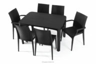 Stół i krzesła 6 szt. polipropylen antracytowy