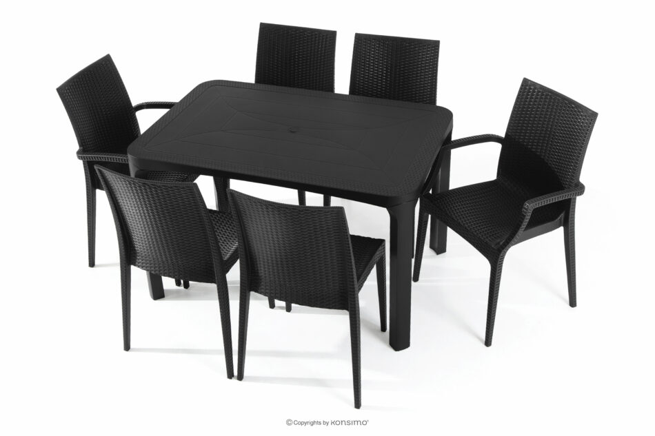 LEOPSI Stół i krzesła 6 szt. polipropylen antracytowy antracytowy - zdjęcie 0