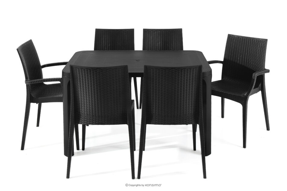 LEOPSI Stół i krzesła 6 szt. polipropylen antracytowy antracytowy - zdjęcie 2