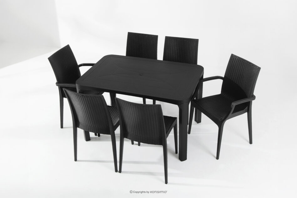LEOPSI Stół i krzesła 6 szt. polipropylen antracytowy antracytowy - zdjęcie 33