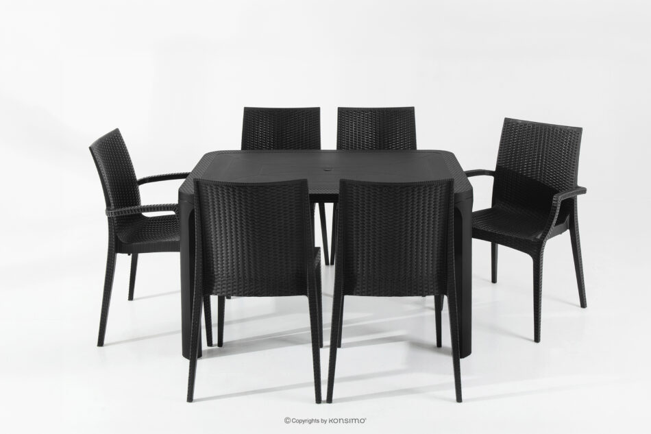 LEOPSI Stół i krzesła 6 szt. polipropylen antracytowy antracytowy - zdjęcie 34