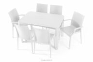 Stół i krzesła 6 szt. polipropylen biały