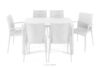 LEOPSI Stół i krzesła 6 szt. polipropylen biały biały - zdjęcie 3