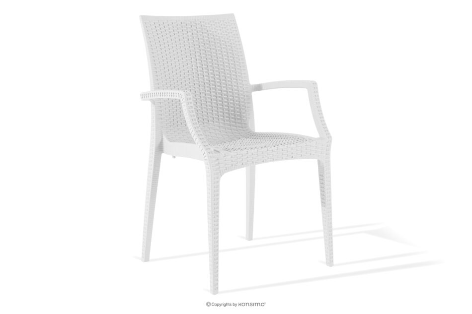 LEOPSI Stół i krzesła 6 szt. polipropylen biały biały - zdjęcie 4