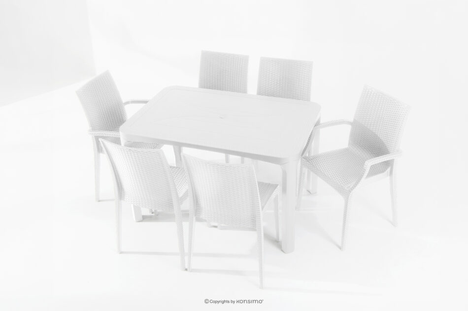 LEOPSI Stół i krzesła 6 szt. polipropylen biały biały - zdjęcie 33