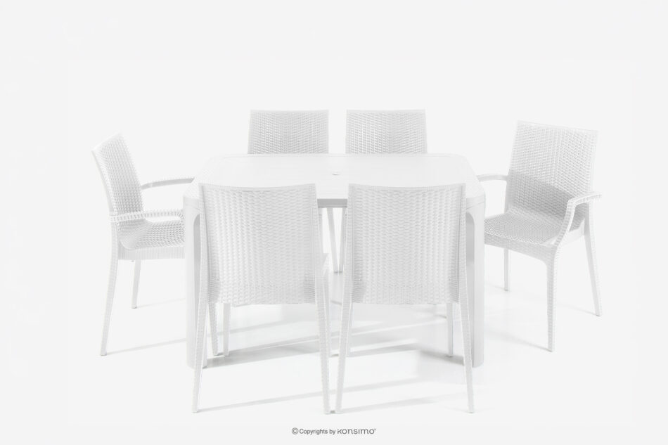 LEOPSI Stół i krzesła 6 szt. polipropylen biały biały - zdjęcie 34