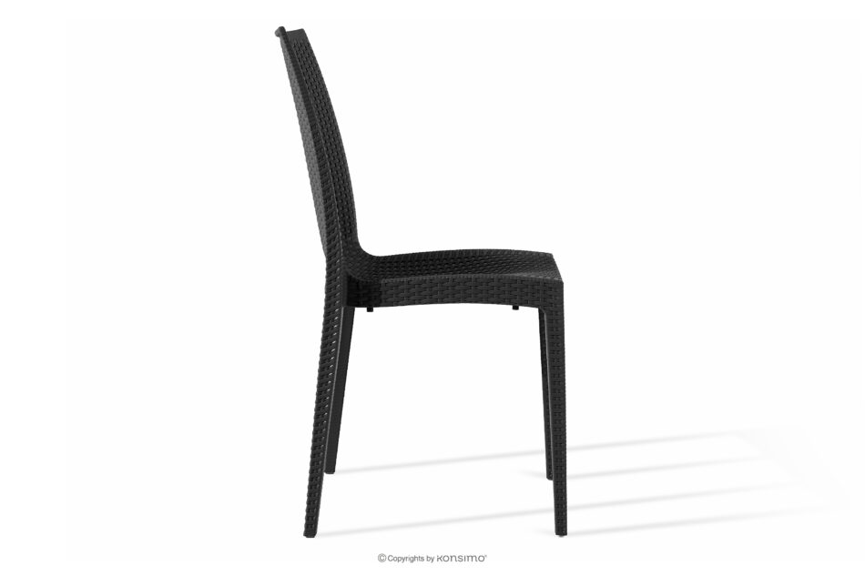 LEOPSI Zestaw mebli na ogród stół z krzesłami 6 szt. z polipropylenu antracytowy antracytowy - zdjęcie 5