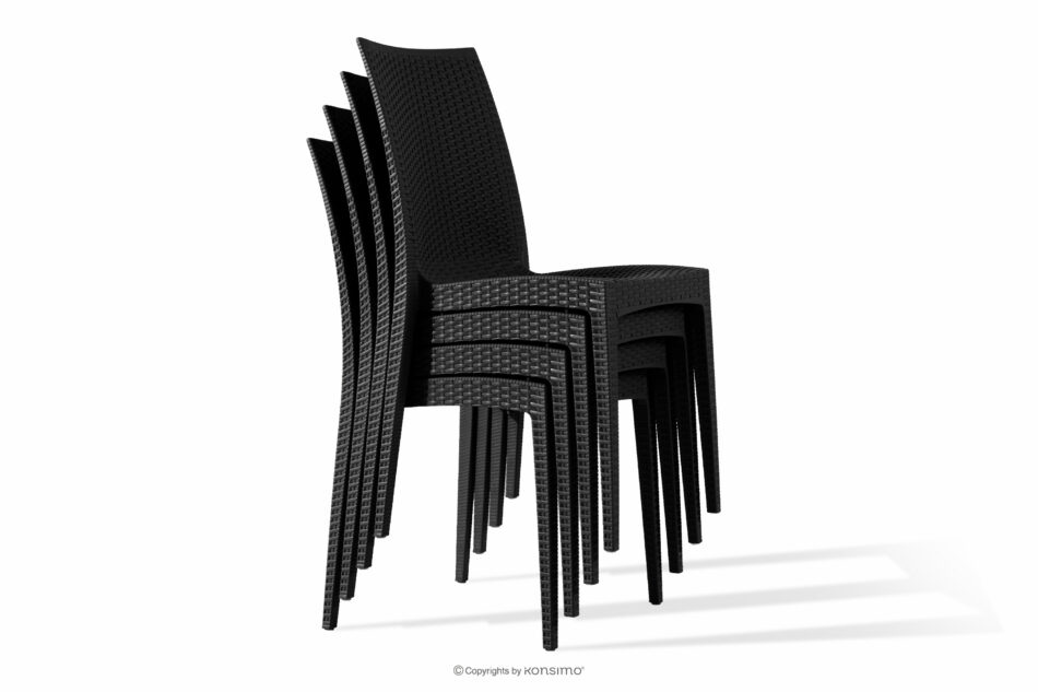 LEOPSI Zestaw mebli na ogród stół z krzesłami 6 szt. z polipropylenu antracytowy antracytowy - zdjęcie 23