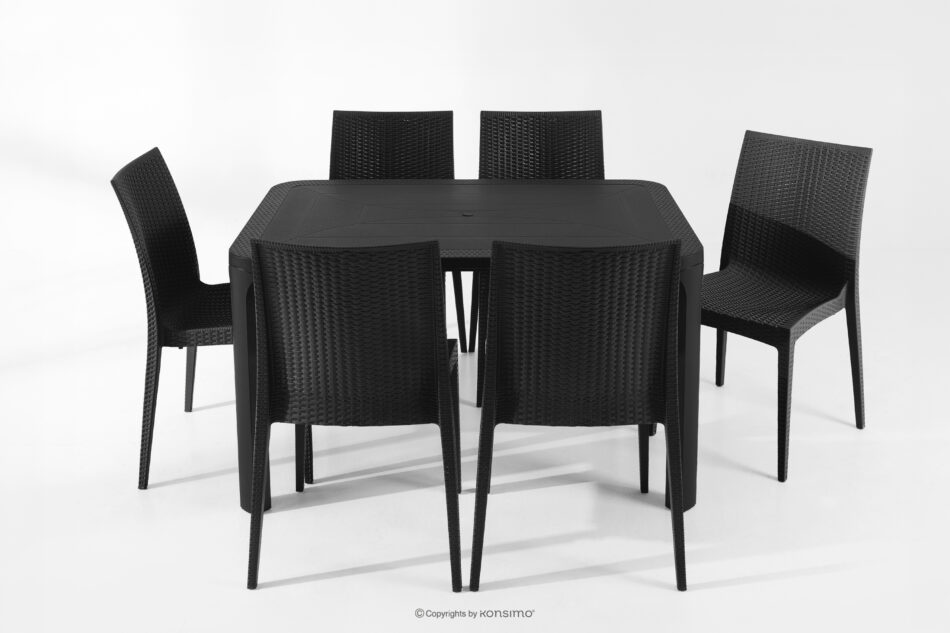 LEOPSI Zestaw mebli na ogród stół z krzesłami 6 szt. z polipropylenu antracytowy antracytowy - zdjęcie 26