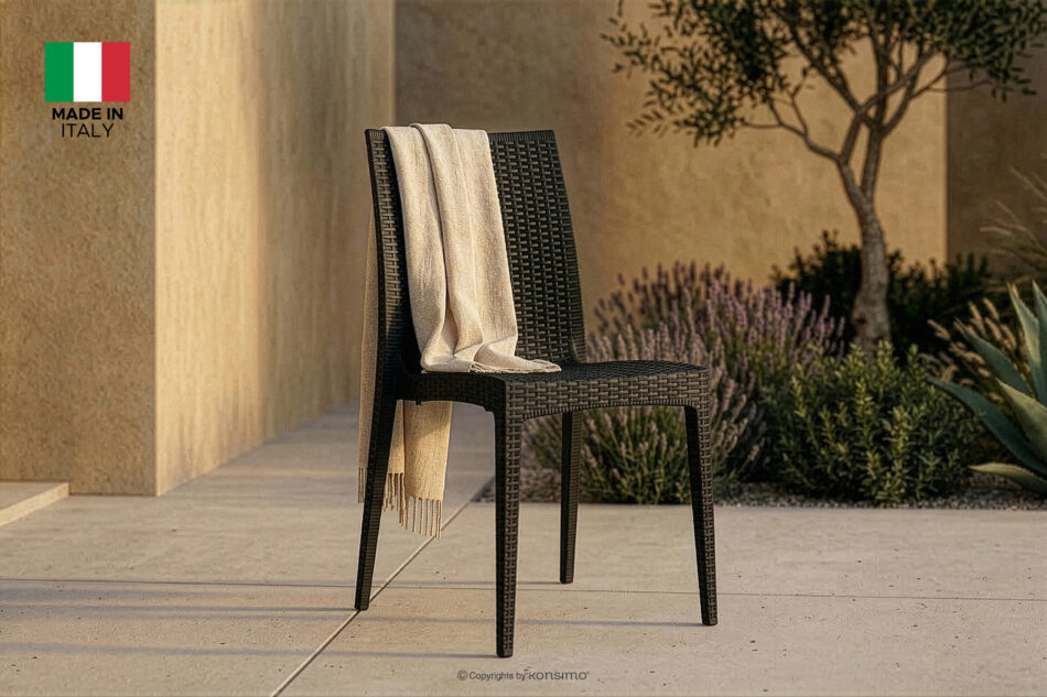 LEOPSI Zestaw mebli na ogród stół z krzesłami 6 szt. z polipropylenu antracytowy antracytowy - zdjęcie 29