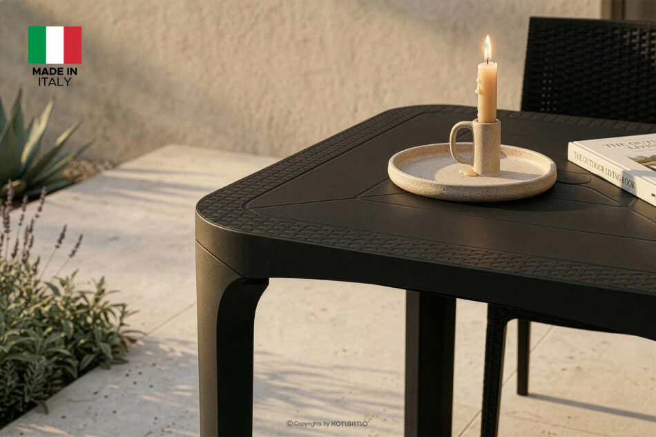 LEOPSI Zestaw mebli na ogród stół z krzesłami 6 szt. z polipropylenu antracytowy antracytowy - zdjęcie 30