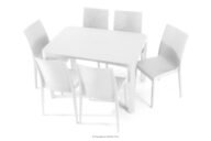 Zestaw mebli na ogród stół z krzesłami 6 szt. z polipropylenu biały