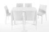 LEOPSI Zestaw mebli na ogród stół z krzesłami 6 szt. z polipropylenu biały biały - zdjęcie 3