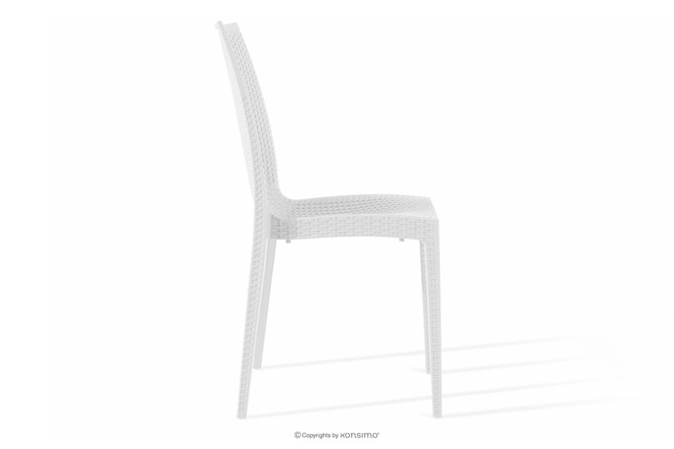 LEOPSI Zestaw mebli na ogród stół z krzesłami 6 szt. z polipropylenu biały biały - zdjęcie 5