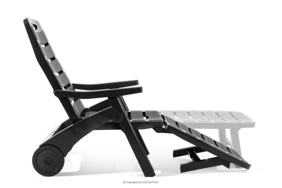 TIDIA Leżak do hotelu z regulacją oparcia antracytowy antracytowy - zdjęcie 8