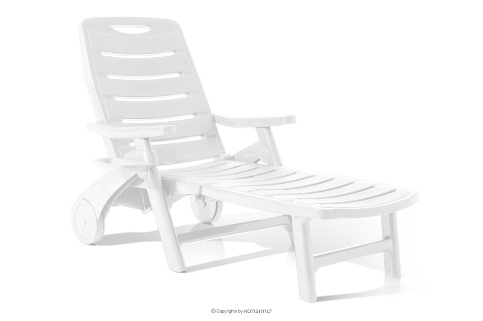 TIDIA Leżak do hotelu z regulacją oparcia biały biały - zdjęcie 0