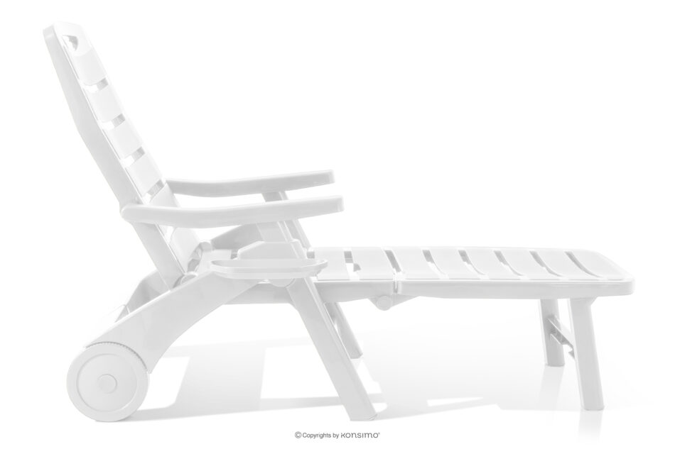 TIDIA Leżak do hotelu z regulacją oparcia biały biały - zdjęcie 3