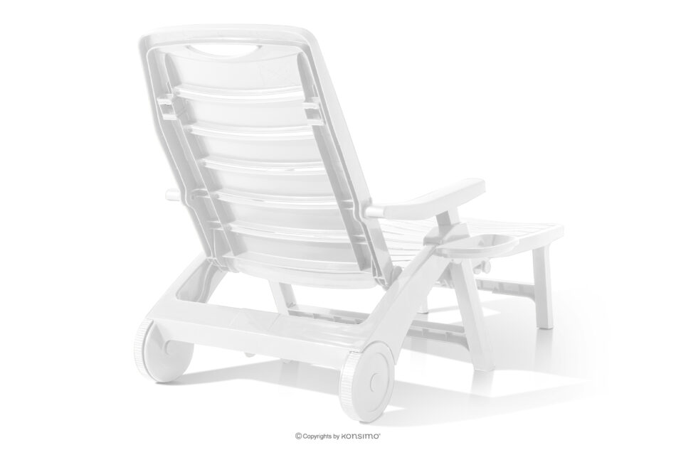 TIDIA Leżak do hotelu z regulacją oparcia biały biały - zdjęcie 4