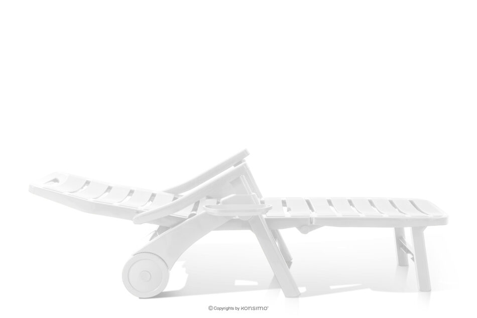 TIDIA Leżak do hotelu z regulacją oparcia biały biały - zdjęcie 5