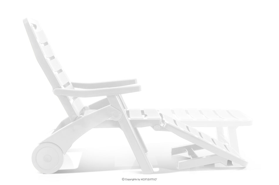 TIDIA Leżak do hotelu z regulacją oparcia biały biały - zdjęcie 8