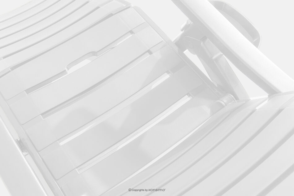 TIDIA Leżak do hotelu z regulacją oparcia biały biały - zdjęcie 9