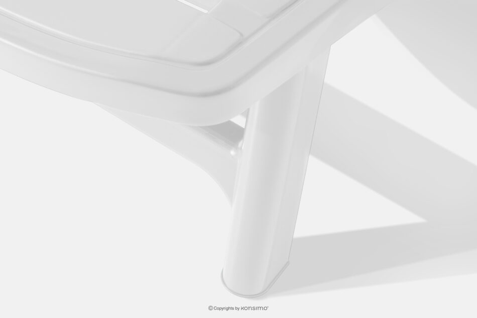 TIDIA Leżak do hotelu z regulacją oparcia biały biały - zdjęcie 13