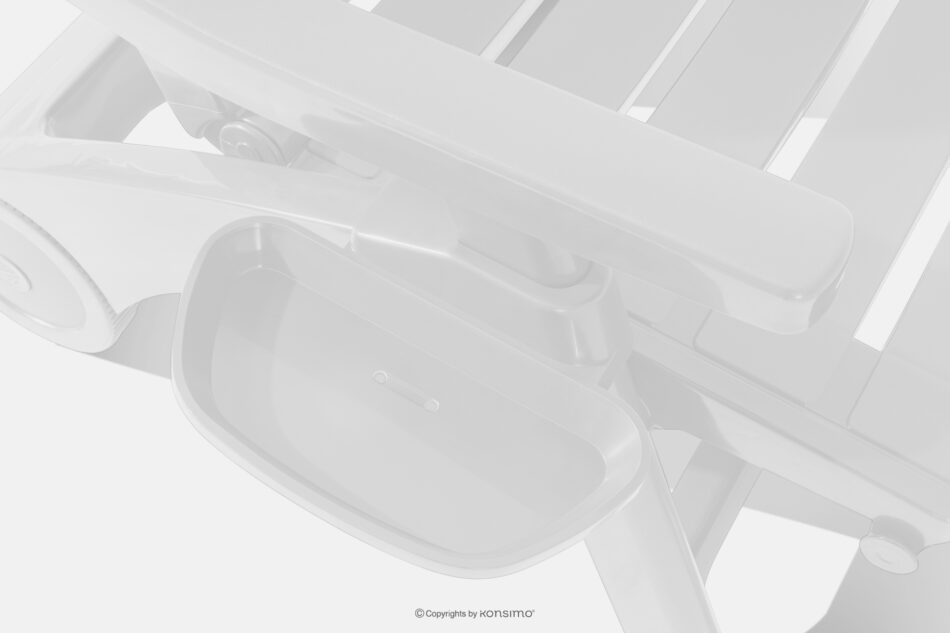 TIDIA Leżak do hotelu z regulacją oparcia biały biały - zdjęcie 15