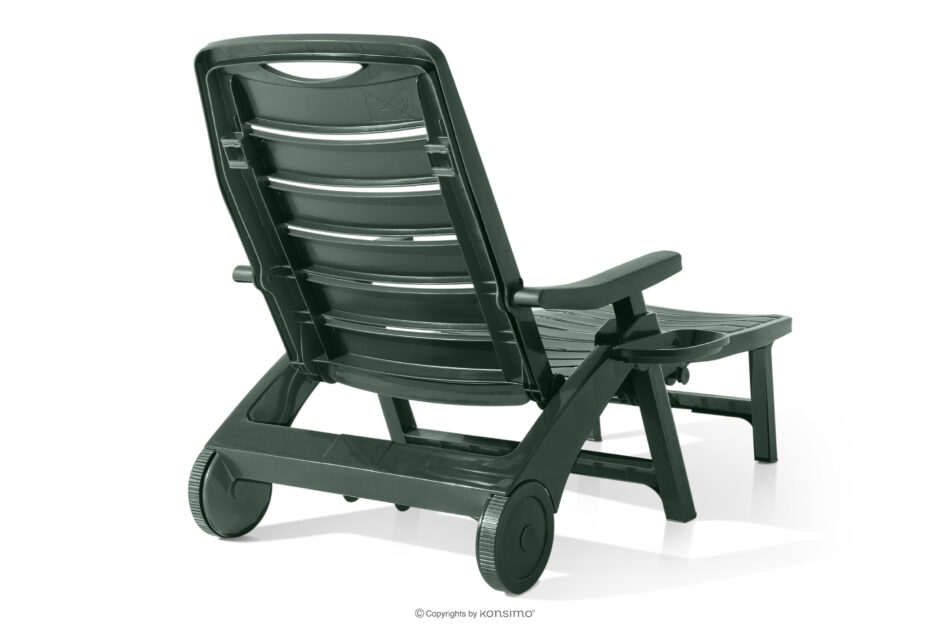 TIDIA Leżak na taras z regulacją oparcia ciemny zielony ciemny zielony - zdjęcie 4