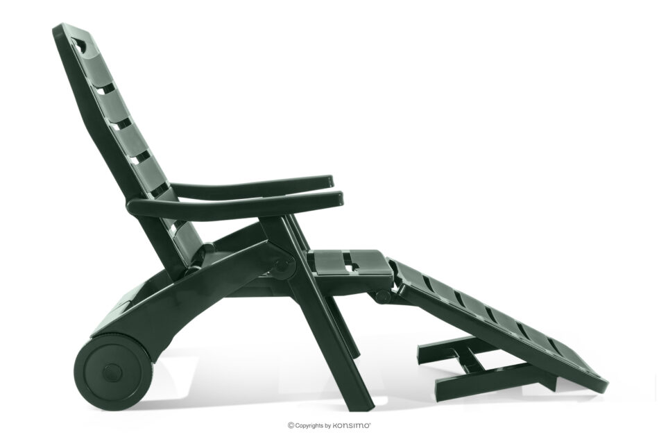 TIDIA Leżak na taras z regulacją oparcia ciemny zielony ciemny zielony - zdjęcie 7