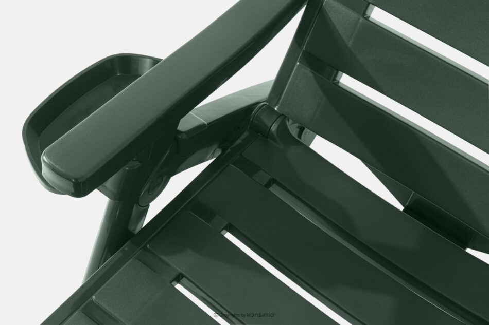 TIDIA Leżak na taras z regulacją oparcia ciemny zielony ciemny zielony - zdjęcie 11