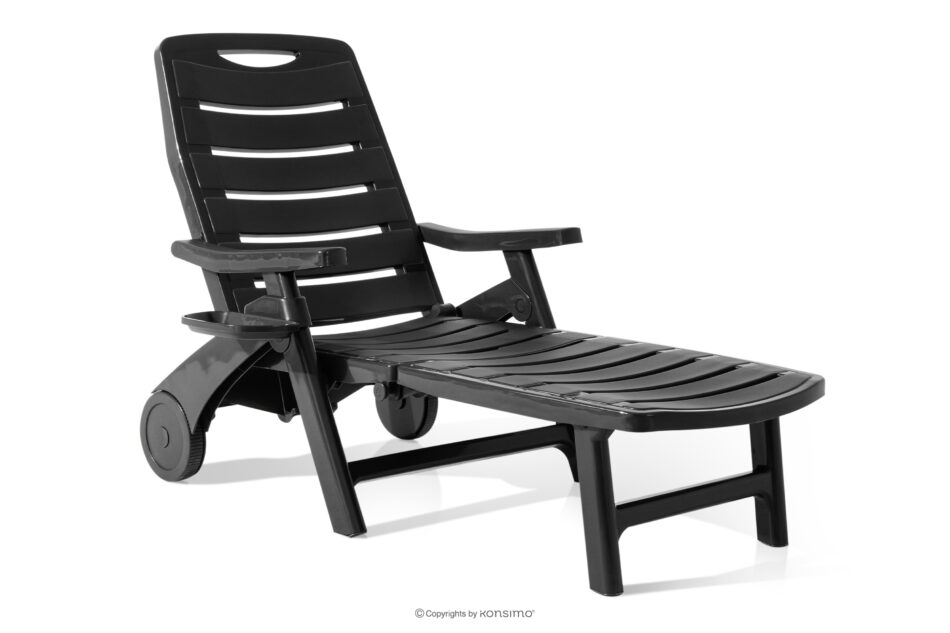 TIDIA Leżak ogrodowy z regulacją oparcia 2 szt. antracytowy antracytowy - zdjęcie 3