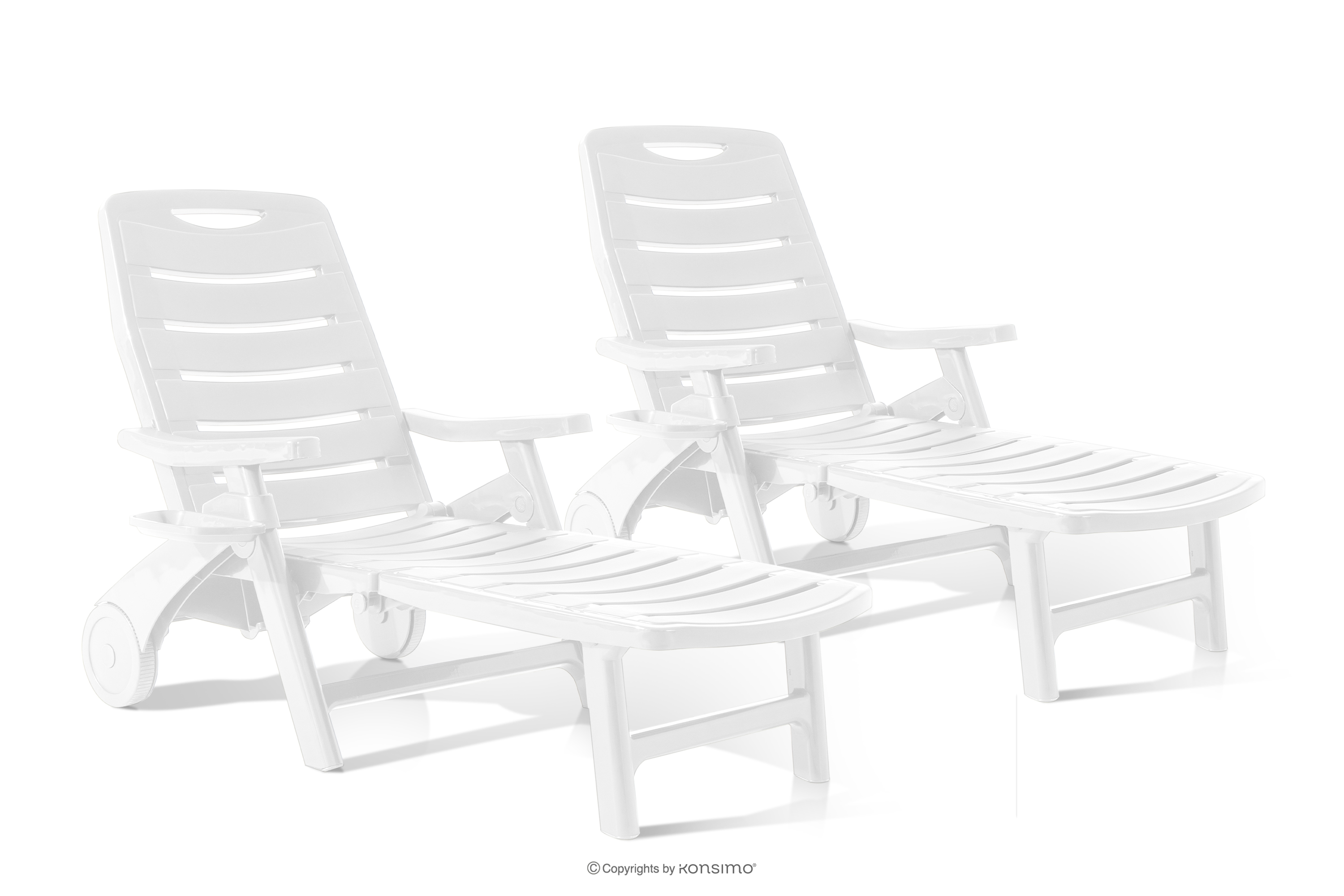 Leżak ogrodowy z regulacją oparcia 2 szt. biały