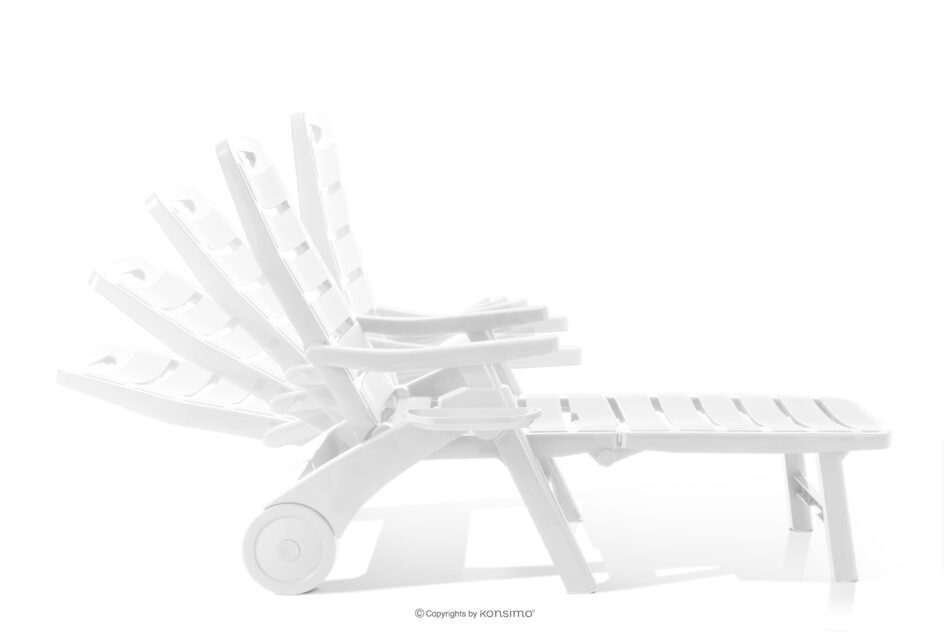 TIDIA Leżak ogrodowy z regulacją oparcia 2 szt. biały biały - zdjęcie 7