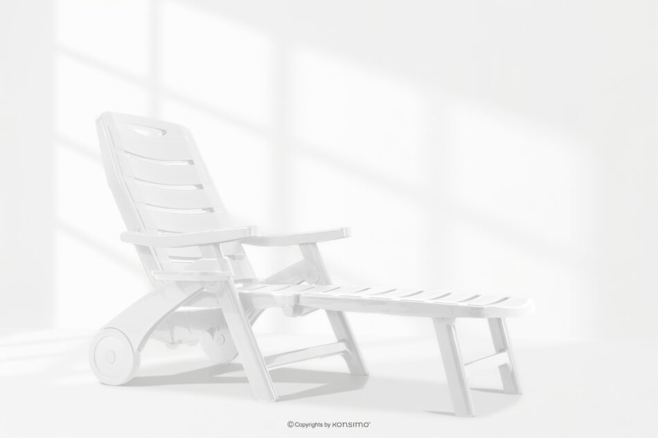 TIDIA Leżak ogrodowy z regulacją oparcia 2 szt. biały biały - zdjęcie 20