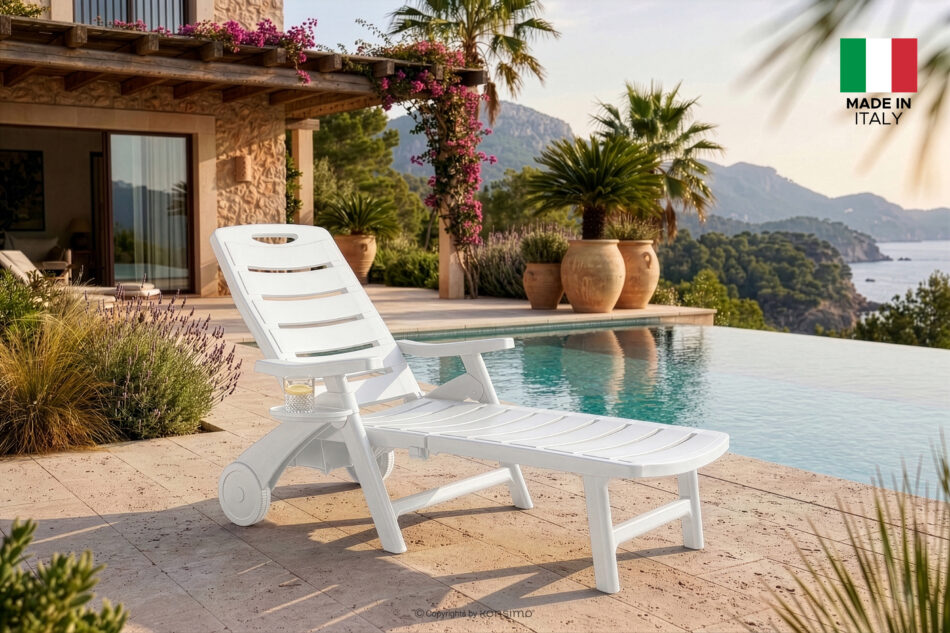 TIDIA Leżak ogrodowy z regulacją oparcia 2 szt. biały biały - zdjęcie 22