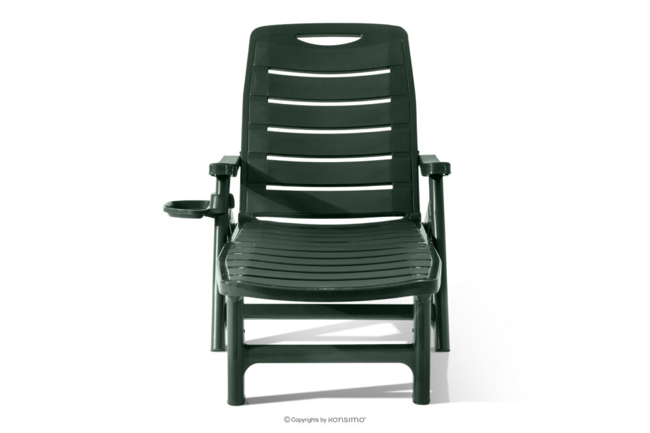 TIDIA Leżak ogrodowy z regulacją oparcia 2 szt. ciemny zielony ciemny zielony - zdjęcie 2