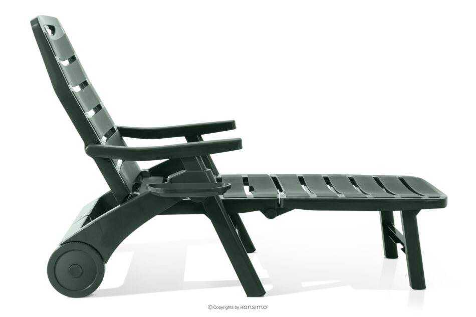 TIDIA Leżak ogrodowy z regulacją oparcia 2 szt. ciemny zielony ciemny zielony - zdjęcie 4