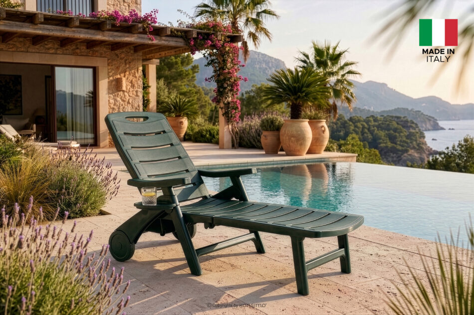 TIDIA Leżak ogrodowy z regulacją oparcia 2 szt. ciemny zielony ciemny zielony - zdjęcie 22